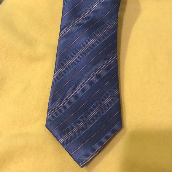 David Donahue blue striped silk tie - Picture 1 of 6
